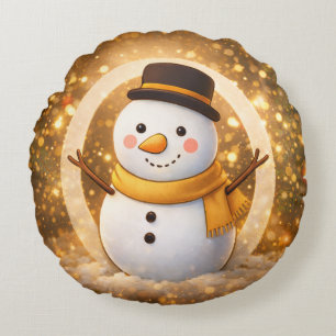 Almofada Redonda Boneco de neve