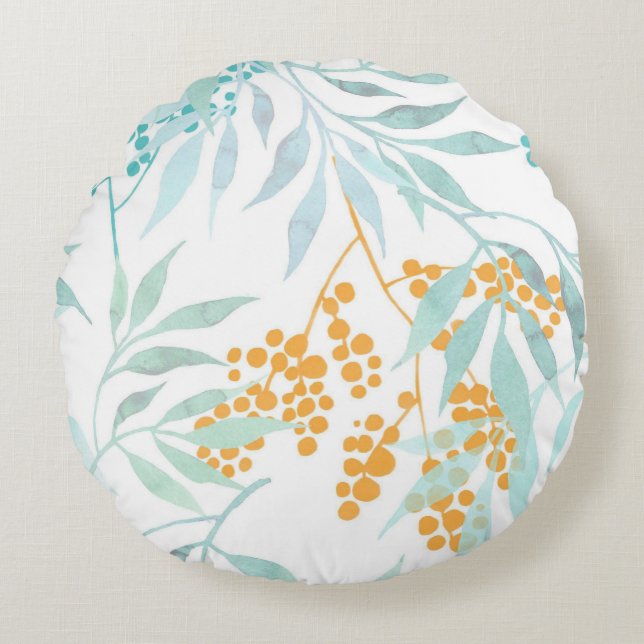 Almofada Redonda Bonito prática decorativa ocular floral (Frente)