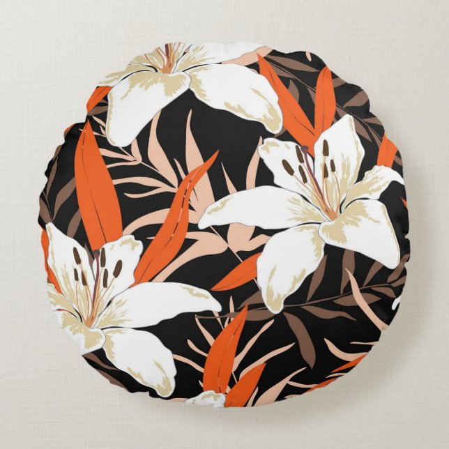 Almofada Redonda Bonito prática decorativa ocular floral (Frente)