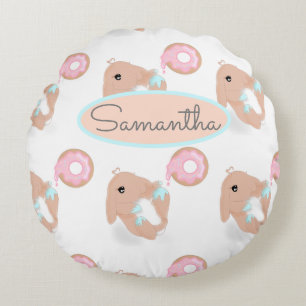 Almofada Redonda Bonito Rabbit Cartoon Cony Rosquinha Nursery Girls