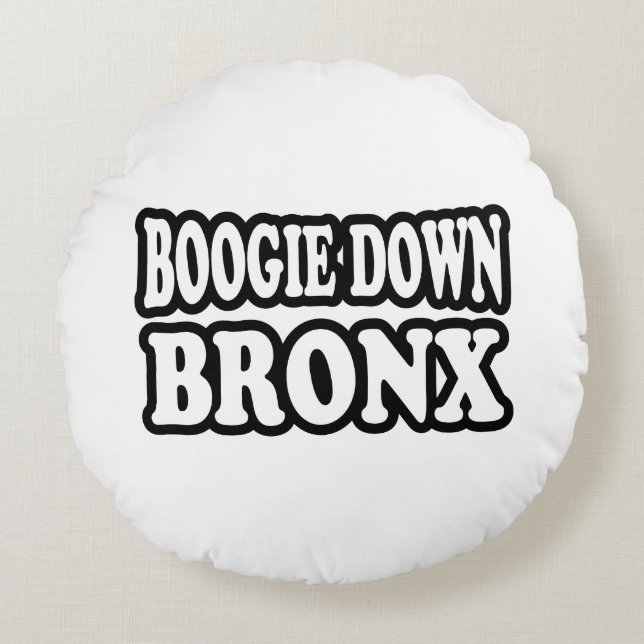 Almofada Redonda Boogie Down Bronx, NYC (Frente)