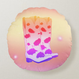 Almofada Redonda Boot Scoot Throw Pillow (Pink)