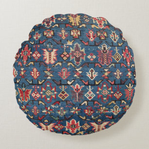 Almofada Redonda Borboleta Aztec Aztec Aztec Azul Amarelo
