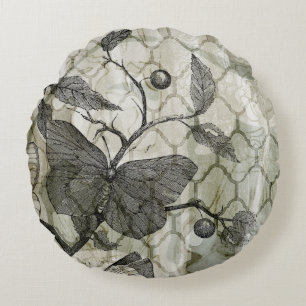 Almofada Redonda Borboletas do Arabesque mim