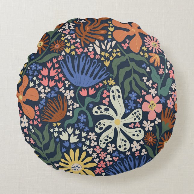 Almofada Redonda Botânica Boho (Frente)