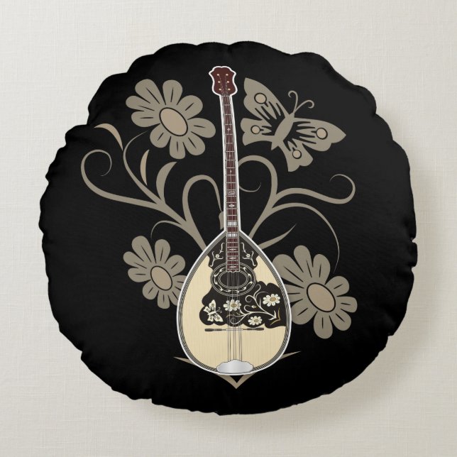 Almofada Redonda Bouzouki (Frente)