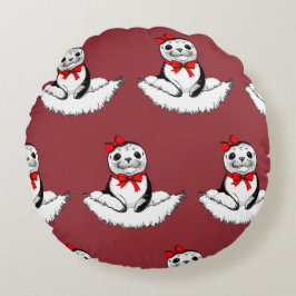 Almofada Redonda Bow-tiful Seal – Christmas Edition