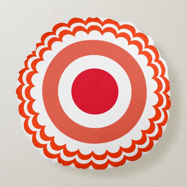 Almofada Redonda Branco laranja (Frente)