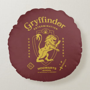 Almofada Redonda Brasão da GRYFFINDOR™ Determinação Coragem Bravura