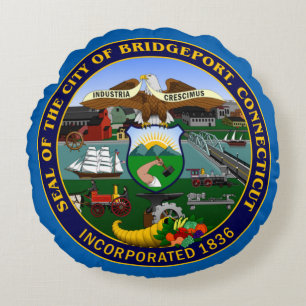 Almofada Redonda Bridgeport, CT Seal