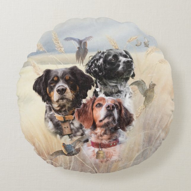 Almofada Redonda Brittany Spaniel (Frente)