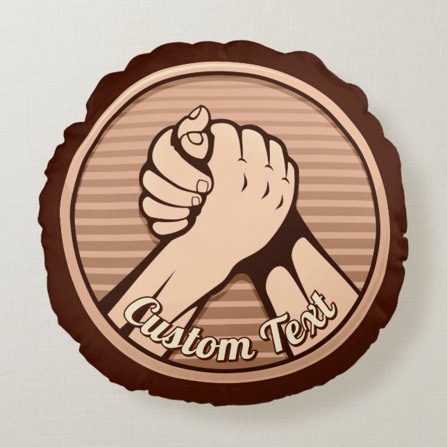 Almofada Redonda Bronze da luta do braço (Frente)