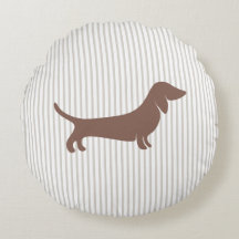 Brown Dachshund em Stripes de bege