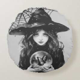 Almofada Redonda bruxa em travesseiro redondo