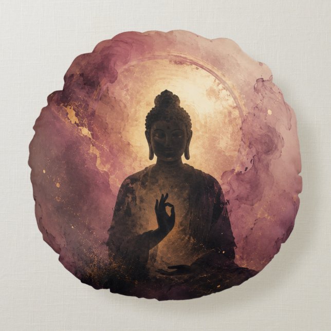 Almofada Redonda Buda Místico | Meditação Zen (Frente)