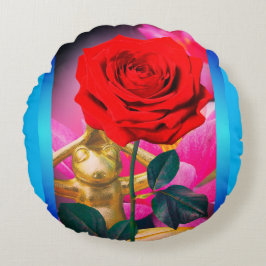 Almofada Redonda BuddhaToday V3.blu #5 Travesseiro Flor de Sapo