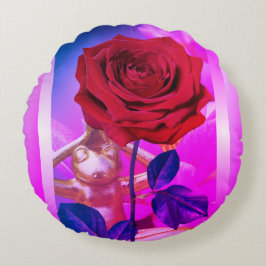 Almofada Redonda BuddhaToday V3.pnk #8 Travesseiro de Sapo Florido