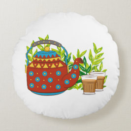 Almofada Redonda Bule Russo Cute Trendy Modern Mug