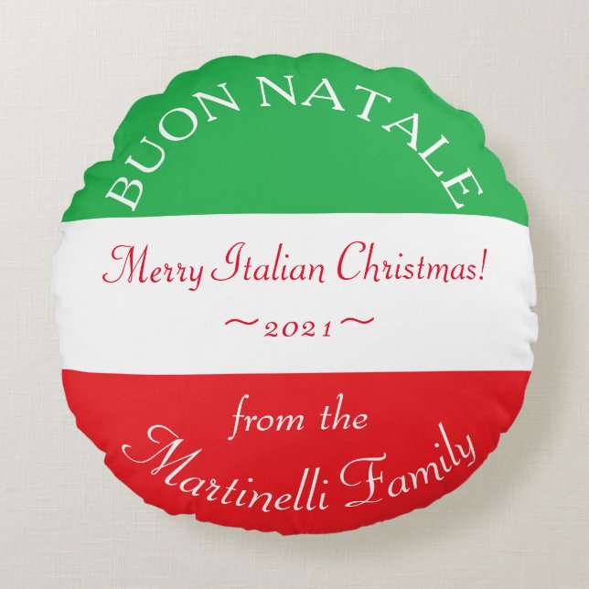 Almofada Redonda Buon Natale Couch personalizado italiano (Frente)