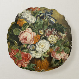 Almofada Redonda Buquê de colheita de flores
