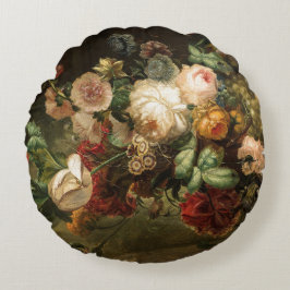 Almofada Redonda Buquê de colheita de flores