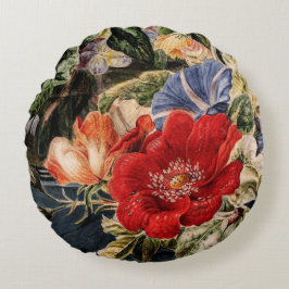 Almofada Redonda Buquê de colheita de flores