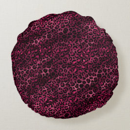 Almofada Redonda Burgundy e Série de Leão Dourado Design 9