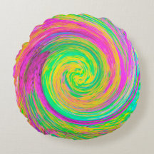 Cabeça Abstrato púrpura e espiral líquida amarela