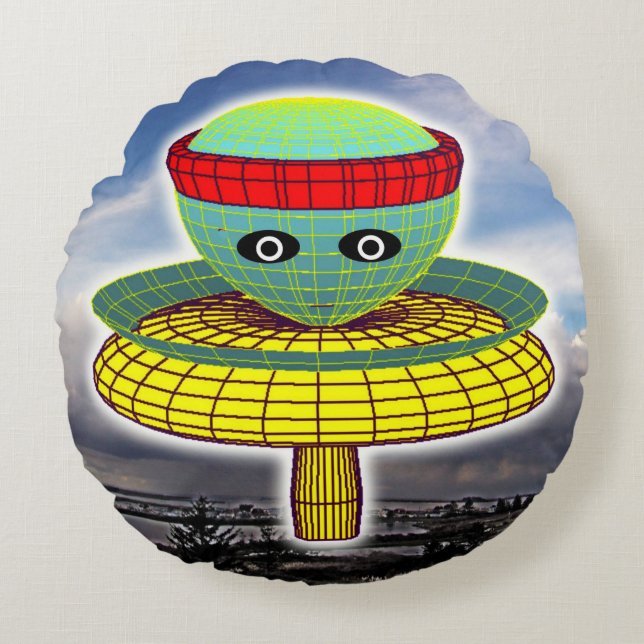 Almofada Redonda Cabeça de cogumelo (Frente)