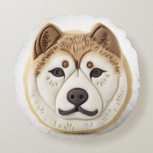 Almofada Redonda Cachorro Akita 3D Inspirado