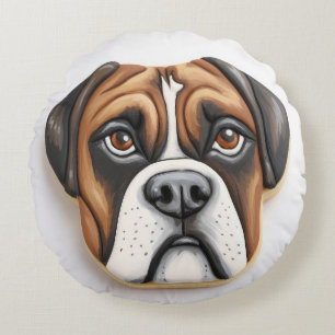 Almofada Redonda Cachorro Boxer Inspirado em 3D