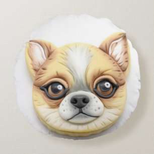 Almofada Redonda Cachorro Chihuahua Inspirado em 3D