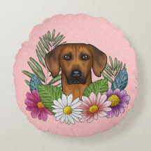 Cachorro Rhodesian Ridgeback Cabeça Flores Silvest