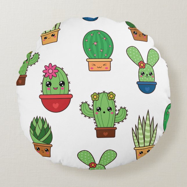 Almofada Redonda Cactus Krazy (Frente)
