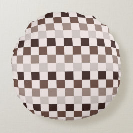 Almofada Redonda Cafe Au Lait checkerboard pattern