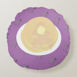 Almofada Redonda Café Da Manhã Com Grito De Pancake