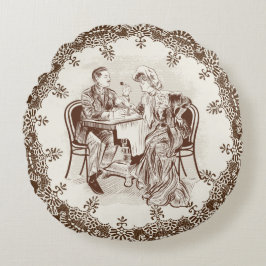 Almofada Redonda café e amor