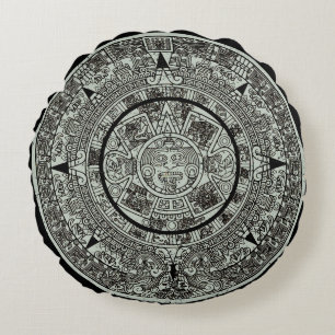 Almofada Redonda Calendário maia 1 do Aztec Sun Stone do México