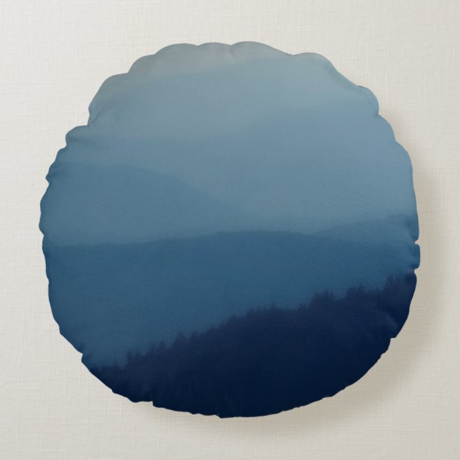 Almofada Redonda Camadas azuis (Frente)