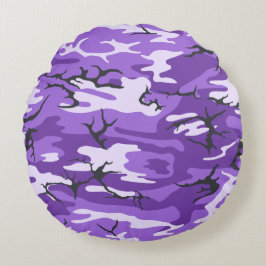 Almofada Redonda Camo Roxo