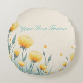 Almofada Redonda Campo de amor sem fim