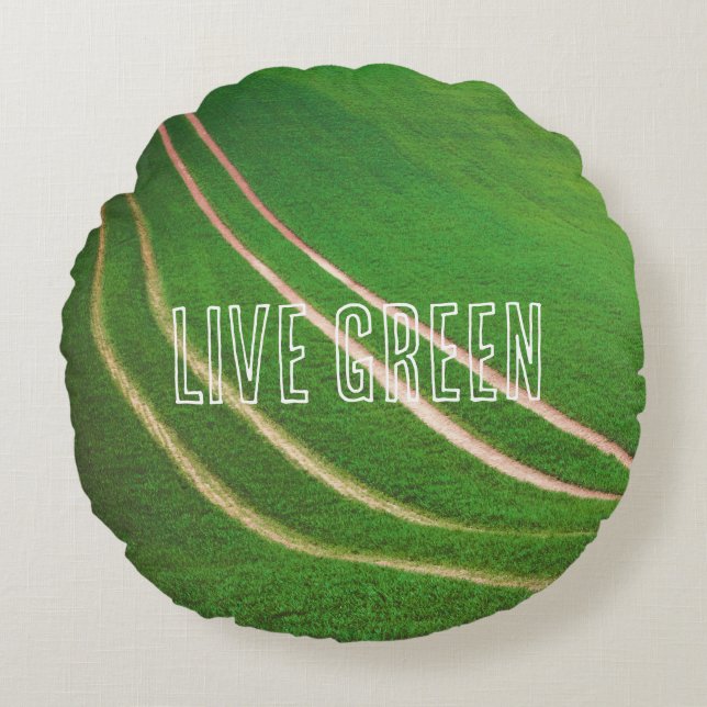 Almofada Redonda Campos verdes (Frente)