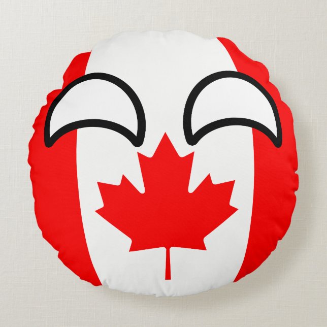 Almofada Redonda Canadá Geeky de tensão engraçado Countryball (Frente)