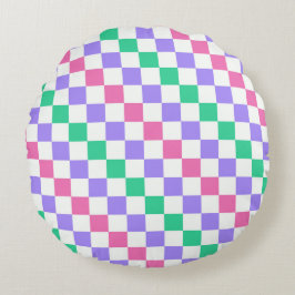 Almofada Redonda Candy shop diagonal checkerboard pattern