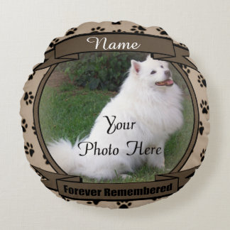 Almofada Redonda Cão ou Gato para Sempre Lembrado do Memorial de Pe