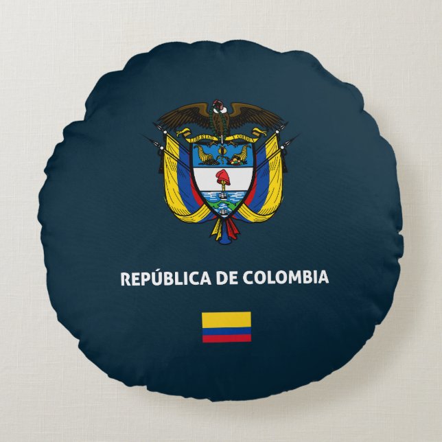 Almofada Redonda capa de telefone passaporte da Colômbia (Frente)