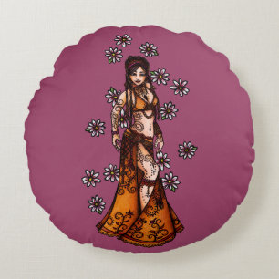 Almofada Redonda Capricorn Belly Dancer Goddese Zodiac Bellydance
