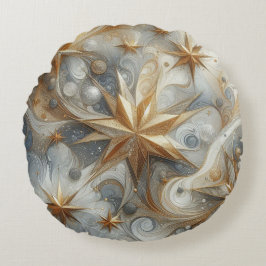 Almofada Redonda Capturar a cena de inverno da arte e cristais de n