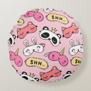 Almofada Redonda Cara De Animal Shhh