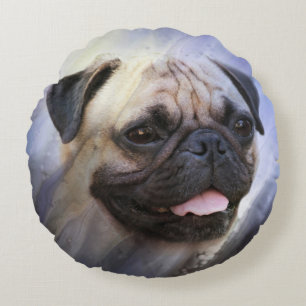 Almofada Redonda Cara do Pug